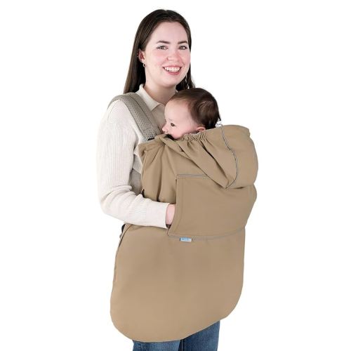JAN & JUL Housse de porte-bébé imperméable contre la pluie, ajustement universel pour sièges auto et poussettes (marron doux)