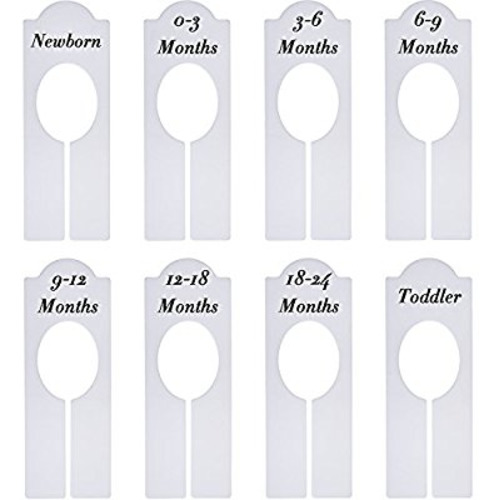 WILLBOND Closet Dividers Baby Nursery Clothing Rack Size Dividers Boy Girl Closet Organizer Dividers with Sizes Newborn to 18-24 Months (8 Pieces)