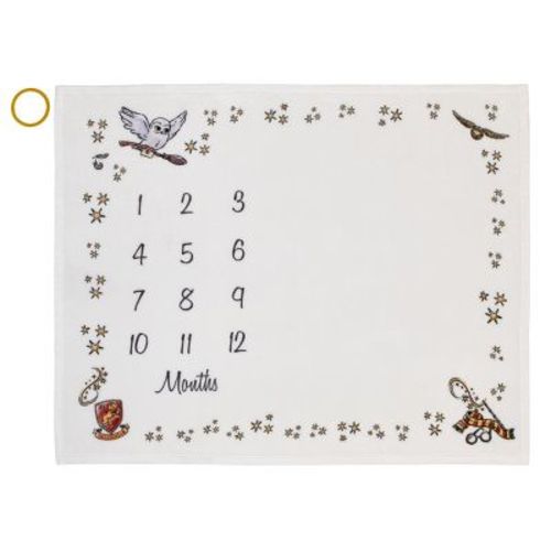 NoJo Warner Bros. Harry Potter Magical Moments White and Gold Milestone Baby Blanket