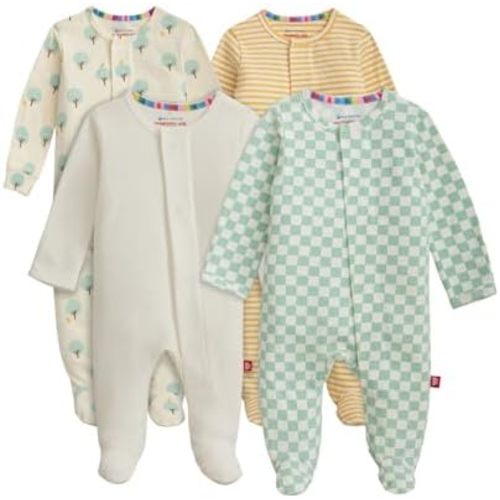 Magnetic Me Cloudstretch 4-Pack Bundle | Magnetic Baby Footie Pajamas, 3-6