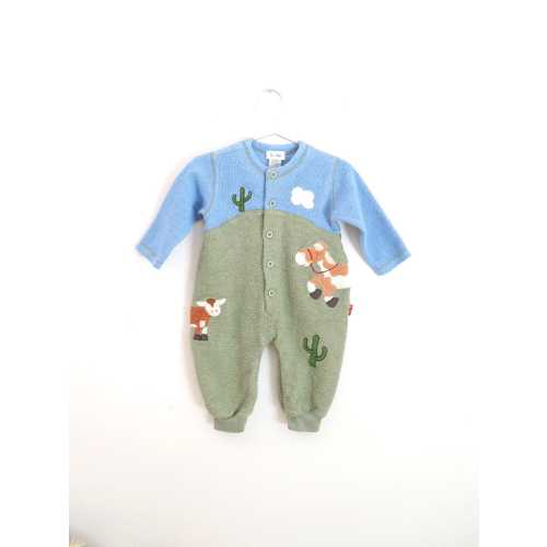 Retro Cow, Horse & Cactus Baby Romper / 12-18M