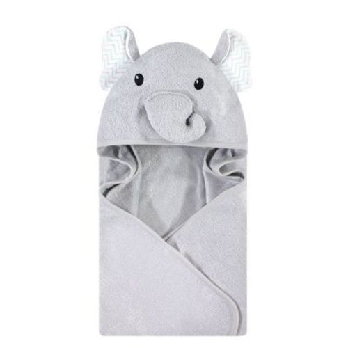 Hudson Baby Infant Unisex Rayon from Bamboo Animal Hooded Towel, Gray Elephant, One Size