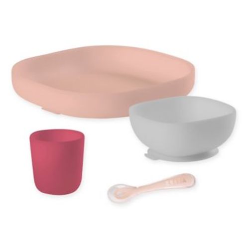 BEABA® 4-Piece Silicone Suction Meal Set in Rose - ROSE - 4 PIECE