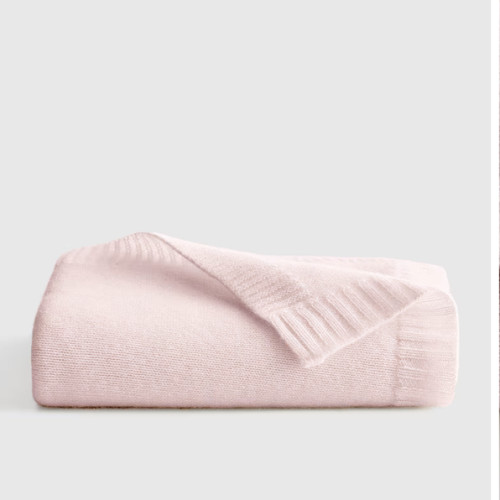 Luxe Knit Cashmere Baby Blanket in Minimal Pink