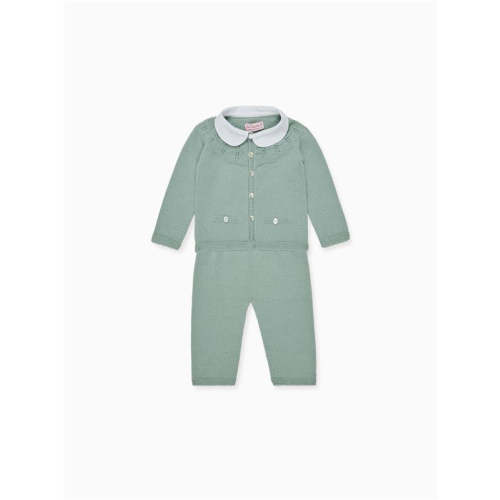 Sage Halo Merino Baby Knitted Set | La Coqueta Kids UK