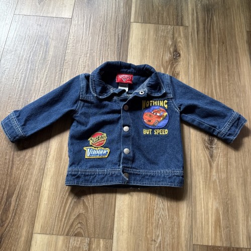Vintage Y2K Disney Pixar Cars Baby Clothes SZ 12M Denim Jean Jacket McQueen