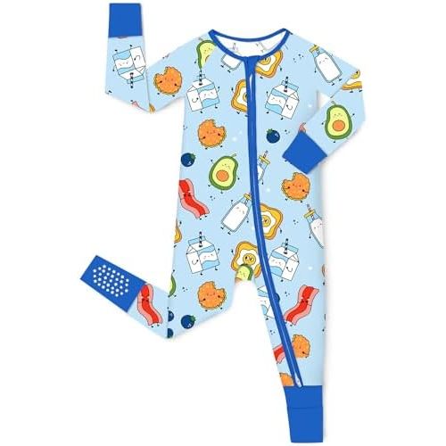 Bamboo Viscose Baby Convertible Footie Pajama, Zipper Pajamas for Baby Boys & Girls, Sleep & Play Footed