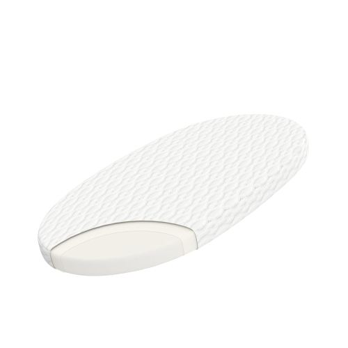 WELLZEE Oval Bassinet Mattress 29"x17"x2", Fits for 4moms MamaRoo Bassinet, Skin-Friendly for Baby, 100% Breathable & Washable Cover, Waterproof Lining, Suppotive High-Density Foam