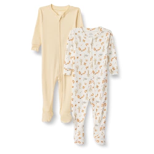 Amazon Essentials x Sofia Grainge Unisex Babies' Snug-Fit Cotton Footed Pajamas