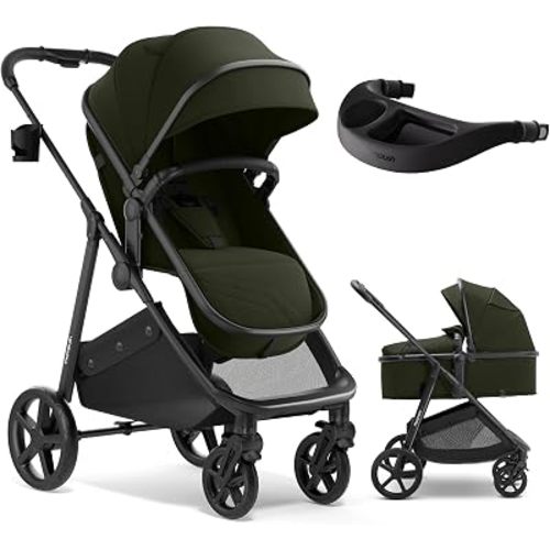 Mompush Wiz 2-in-1 Bassinet Stroller with Snack Tray, Reversible Seat
