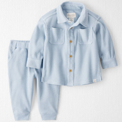Newport Blue Baby Boy 2-Piece Organic Cotton Waffle Knit Set | Carter’s Oshkosh Canada