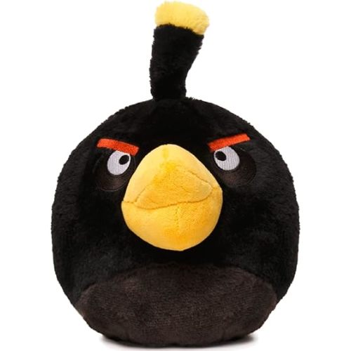 Mighty Mojo Angry Birds - Bomb - Black Bird - 8 Inch Collectible Plush Doll - Officially Licensed - Super Soft, Cuddly Doll for Kids and Adults - Original Series