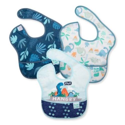 Bumkins® 3-Pack SuperBibs in Hangry Dinosaurs - BLUE/NAVY - 3 PACK
