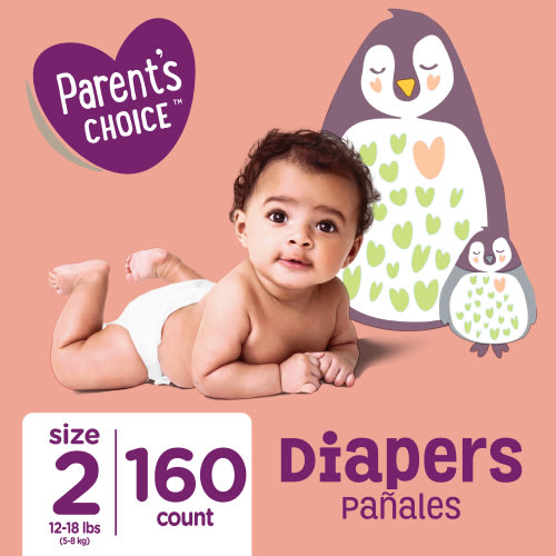 Parent's Choice Diapers, Size 2, 160 Diapers