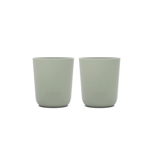 Lalo 2 Pack Silicone Cups with Rigid Core - Non-toxic Grade Silicone Cups for Kids and Toddlers Ages 12 Months+, BPA-Free, Dishwasher Safe