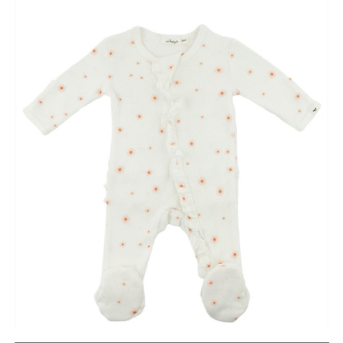 Girls' Zipper Footie - Twinkle Mini Daisies with Ruffles - Baby