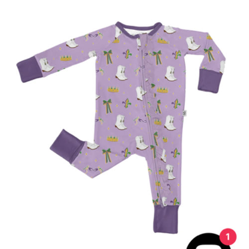 Convertible Zip Pajamas - Mardi Gras Queen – Goosies