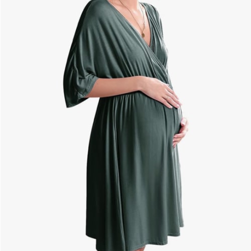 Ekouaer 3 in 1 Labor/Delivery/Hospital Gown Maternity Dress Nursing Nightgown Sleepwear for Breastfeeding