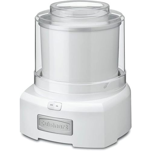 Cuisinart Ice Cream Maker Machine, 1.5 Quart Double Insulated Machine, Sorbet and Frozen Yogurt Maker, Ready in 20 Minutes, ICE-21P1, White