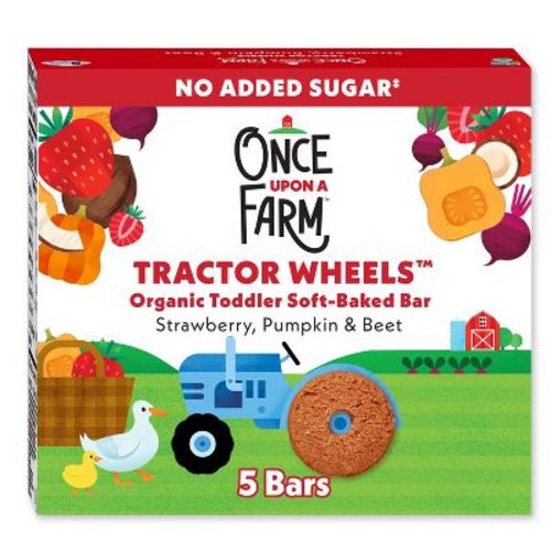 Once Upon a Farm Tractor Wheels Strawberry Pumpkin & Beet Baby Food - 3.35oz: Organic Certified, Non-GMO, For Toddler 12-36 Months, No Added Sugar