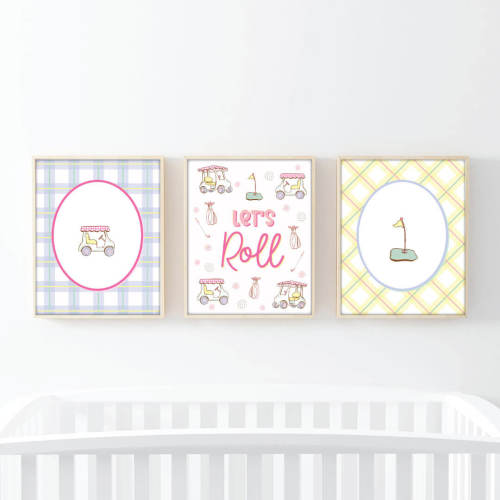 Country Club Cuties Bundled Digital Nursery Wall Art | Pink