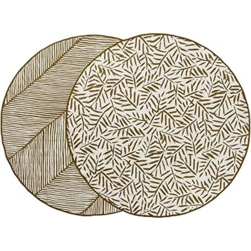 Toddlekind 100% Organic Cotton 48" Reversible Quilted Luxe Play Mat for Babies/Toddlers, Multifunctional, Sand Castle (Ochre/Gold)