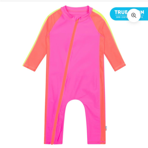 Sunsuit - Long Sleeve Romper Swimsuit | "Neon Pink/Orange"