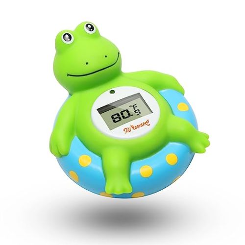 Doli Yearning Baby Bath Thermometer with Room Temperature| Fahrenheit and Celsius|Frog Lovely Shape|Kids' Bathroom Safety Products| Bath Toys… - Blue