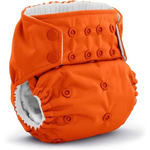 Kanga Care Rumparooz G3 Stay Dry Cloth Diaper Reusable One Size Pocket Diaper Patented Inner Double Gusset 2 pcs Microfiber Insert Soaker (6-55+ lbs) - Poppy