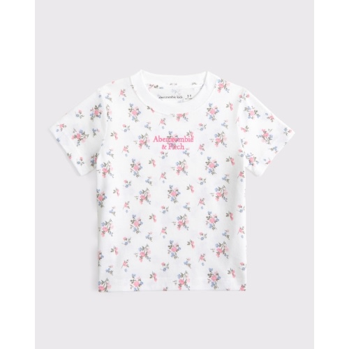 Abercrombie & Fitch toddler essential logo crew tee - White Floral (2T)