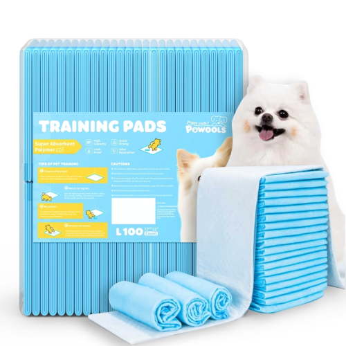 Powools Puppy Pads, Large 22" x 22", Super Absorbent 6-Layer Dog Pads, 100 Count