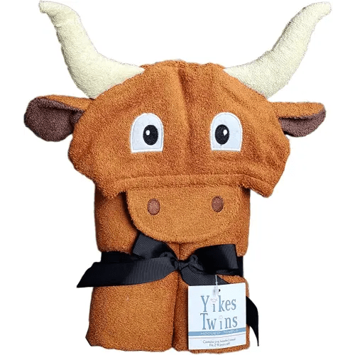 Hooded Baby Towel for Kids 2-8 | Large 100% Cotton Baby Towel for Girls or Boys | Unisex Cute Texas Longhorn Bath Towels for Babies and Toddlers