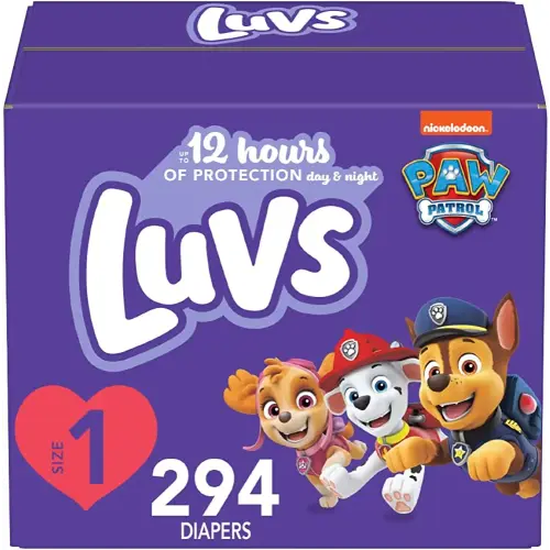 Luvs Diapers - Size 1, 294 Count, New look featuring Paw Patrol, Luvs Disposable Baby Diapers