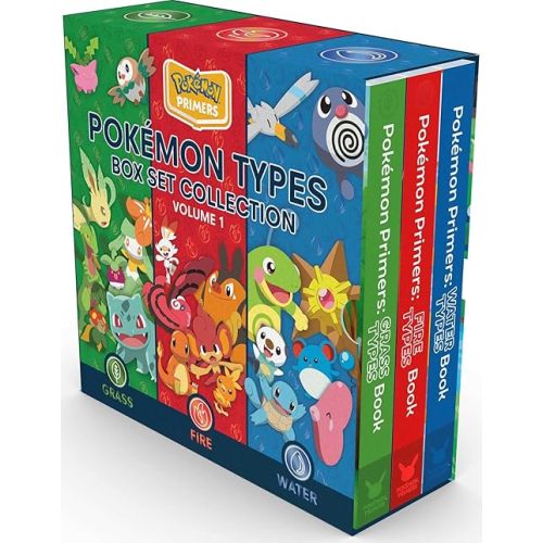 Pokémon Primers Types: Box Set Collection Volume 1: Grass, Fire, and Water Paperback – Lift the flap, September 26, 2023