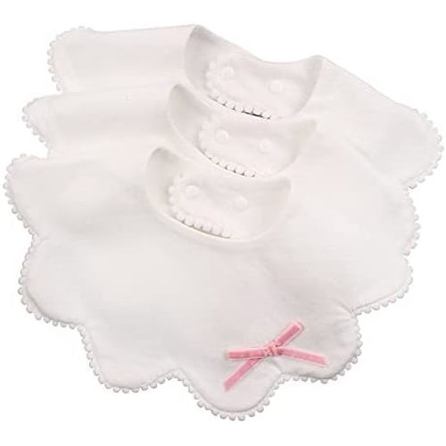 3 PCS Flower Baby Bibs Infant Burp Clothes for Baby Girls Saliva Towel Cotton Infant Toddler Girls Bibs(3 PCS -B)