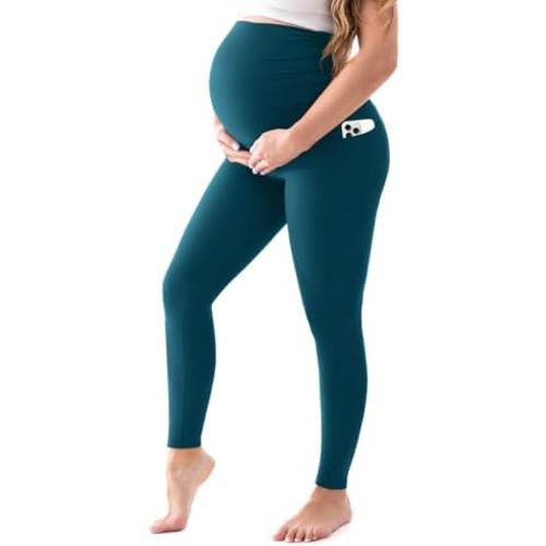 Walifrey Maternity Leggings with Pockets Over the Belly