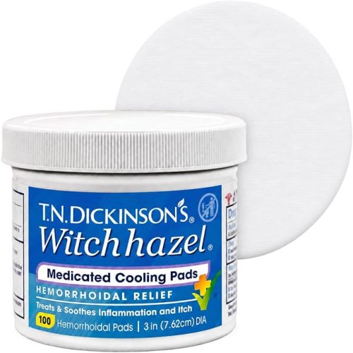 T.N. Dickinson's Medicated Cooling Pads | Witch Hazel & Aloe | 100 Rounds