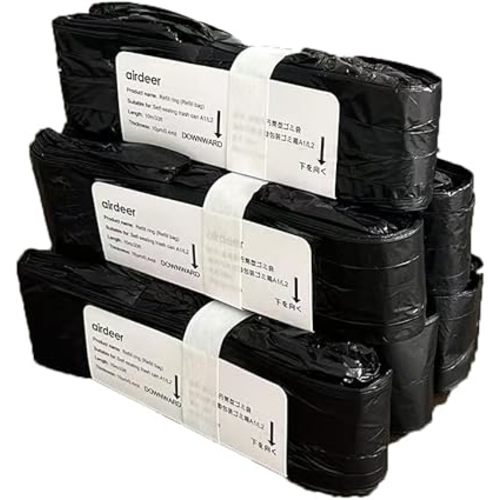 Airdeer Refill Bag Ring, Trash can bags, 10m continuous garbage bag, Designed for Airdeer Self-sealing Smart Trash Can(A1/L2, Pack of 6)