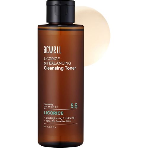 ACWELL Licorice pH Balancing Cleansing Toner 5.1 fl.oz. - PH5.5 Hydrating Makeup Cleansing Astringent - Skin Clearing, Reduce Pigmentation, Acne and Dark Spots