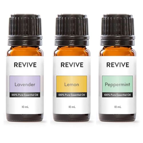 Top 3 Essential Oils Kit by Revive Essential Oils -100% Pure Therapeutic Grade, for Diffuser, Humidifier, Massage, Aromatherapy, Skin & Hair Care - Cruelty Free - Unrefined Oils with No Fillers