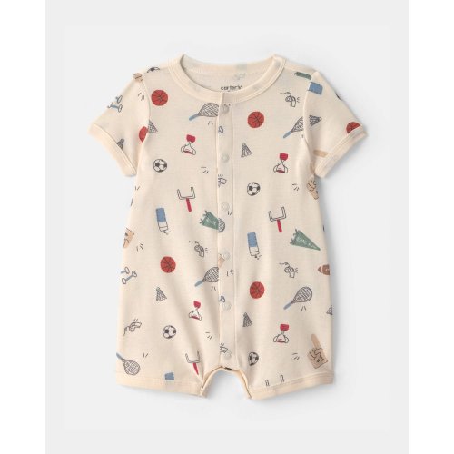 Baby Sports Short-Sleeve Romper - Ivory | Carter's