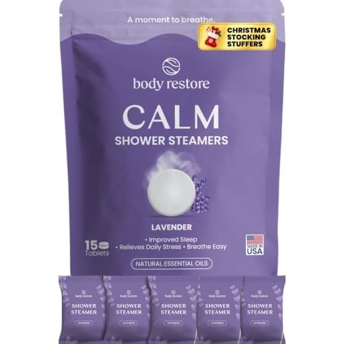 BodyRestore Shower Steamers Aromatherapy, Self Care Gifts, Calm 15 Pack
