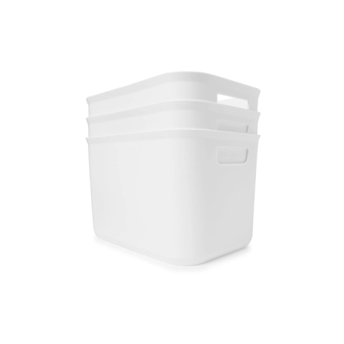 3 Pack 5.8L Utile Tub - Medium, White - White - One Size