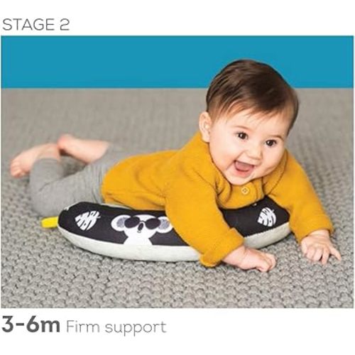 Taf Toys 2-in-1 Tummy Time Support Toy for Newborns & Infants, Soft Panda Support Toy with High-Contrast Crinkle, Baby Development Toy for Neck & Arm Support, Sensory Activity Mat 0-6M