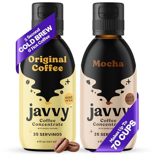 Javvy Coffee Concentrate - Cold Brew Coffee, Perfect for Hot or Iced Instant Coffees, Hot Drinks, Cold Brew Concentrate - Original & Mocha