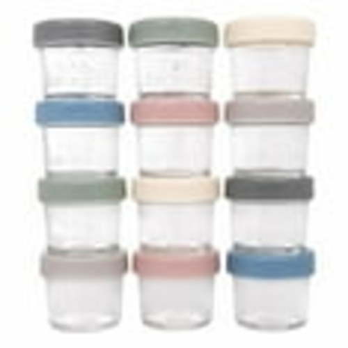 WeeSprout Glass Baby Food Storage Jars with Plastic Lids (4 oz, 12 Pack Set)