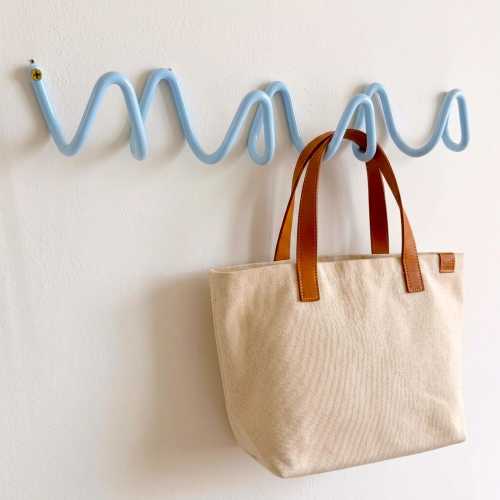 Pastel Blue Metal Wave Wall Hook | Nordic Entryway Coat Rack | Summer Home Decor