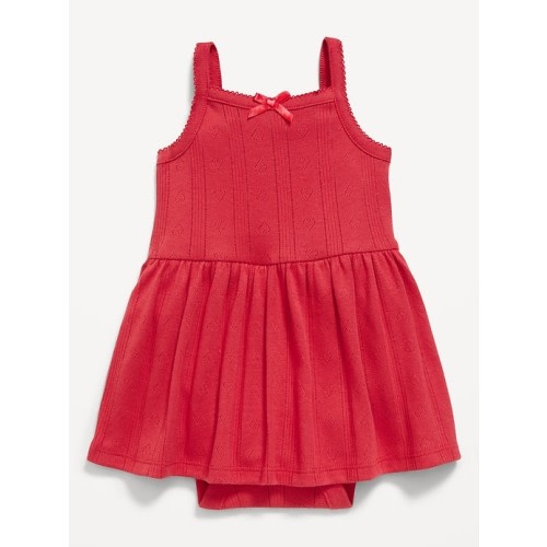Printed Pointelle-Knit Bodysuit Dress for Baby