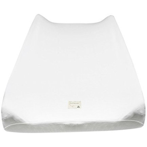 Burt's Bees Baby - Changing Pad Cover, 100% Organic Jersey Cotton Changing Pad Liner for Standard 16" x 32" Changing Mats (Solid Color, Cloud White) - Jersey Knit