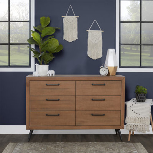 Stilnovo 6 Drawer 52" W Solid Wood Double Dresser | Wayfair